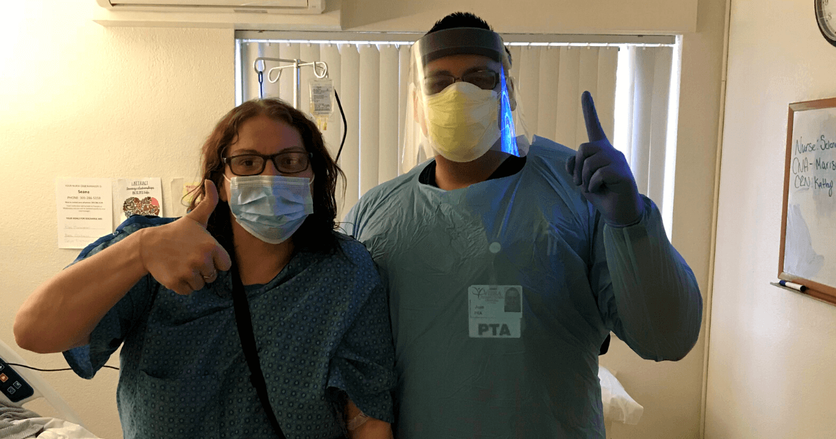 Shauna Olmos celebrates her successful recovery at Vibra Hospital of Denver